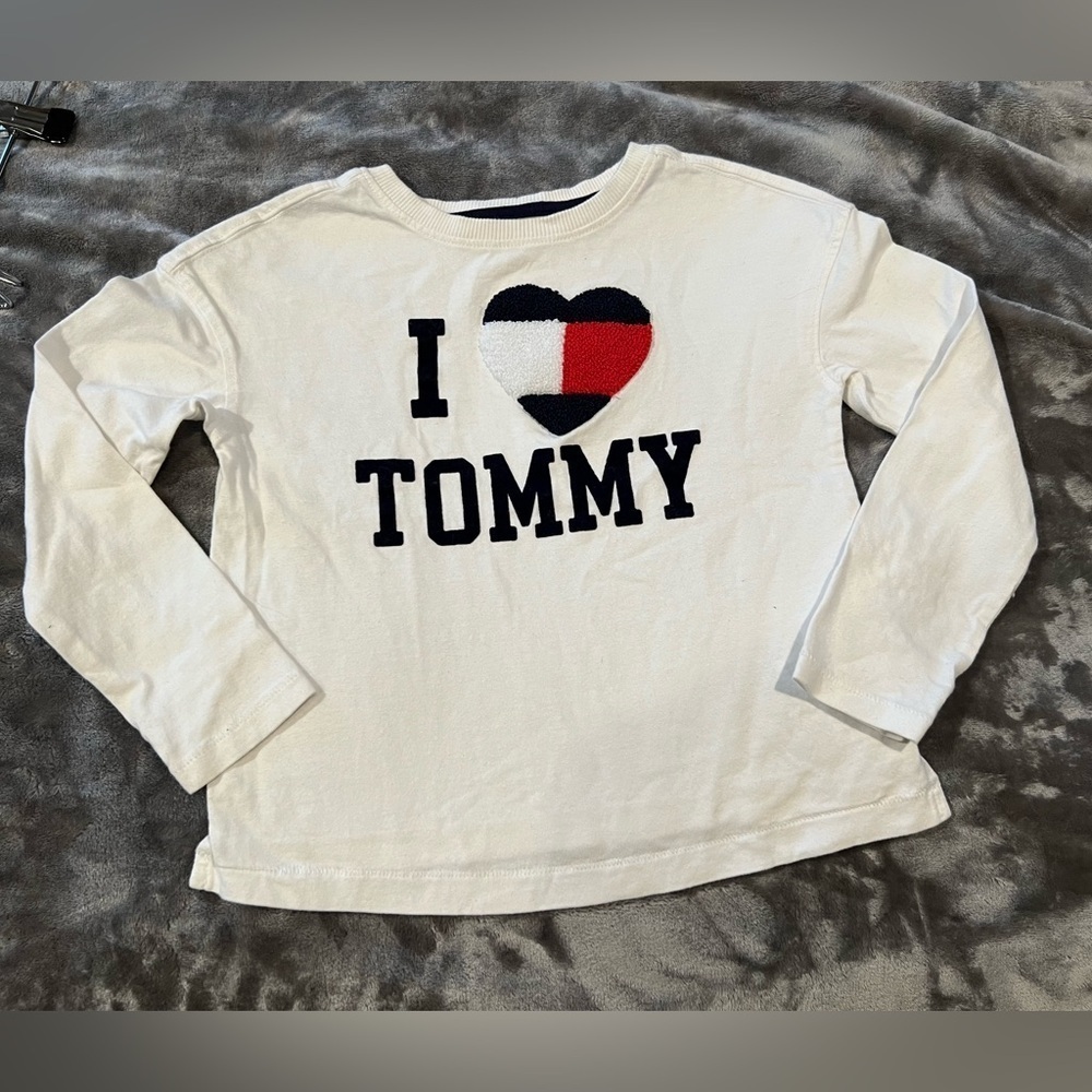 Girls I love Tommy, Tommy Hilfiger, long sleeve shirt, size 6/7 (S)